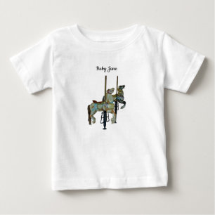 Pretty Merry Go Round Carousel Horses Baby T-Shirt