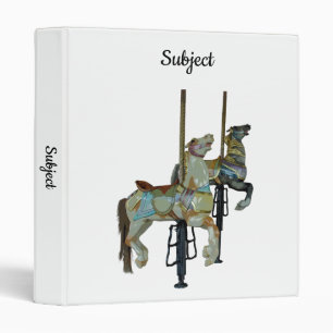 Pretty Merry Go Round Carousel Horses Binder