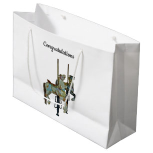 Pretty Merry Go Round Carousel Horses Gift Bag