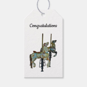 Pretty Merry Go Round Carousel Horses Gift Tag