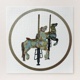 Pretty Merry Go Round Carousel Horses Jigsaw Puzzle