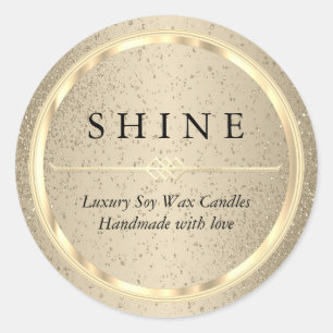 Pretty Metallic Gold and Gold Glitter Labels