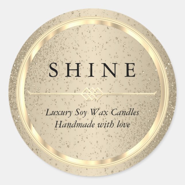 Pretty Metallic Gold and Gold Glitter Labels (Front)