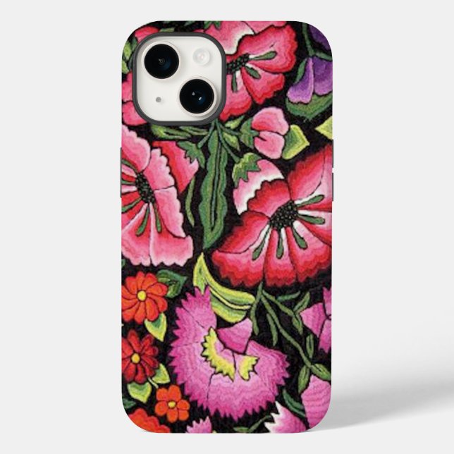 Pretty Mexican Embroidery Colourful Flowers Case-Mate iPhone Case (Back)