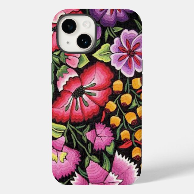 Pretty Mexican Embroidery Colourful Flowers Case-Mate iPhone Case (Back)