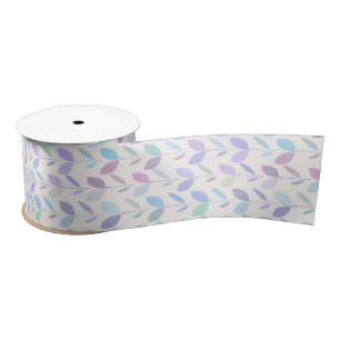 Pretty Mid Century Modern Leaf Pattern Satin Ribbon