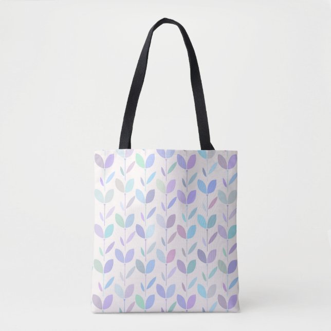 Pretty Mid Century Modern Leaf Pattern Tote Bag (Front)