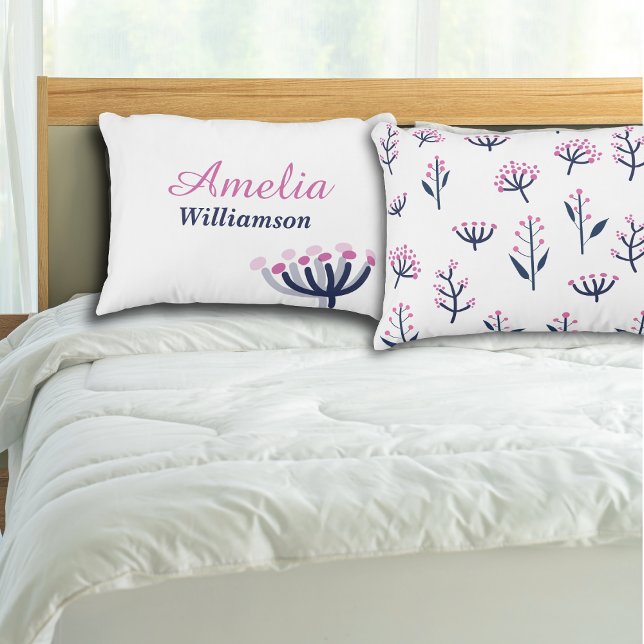 Pretty Mimosa Florals Personalize Accent Pillow (Creator Uploaded)