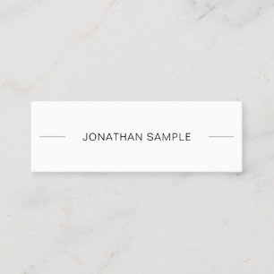 Pretty Minimalist Modern Sophisticated Sleek Plain Mini Business Card
