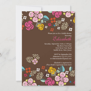 Pretty Modern Blooms Floral Bridal Shower Invitation
