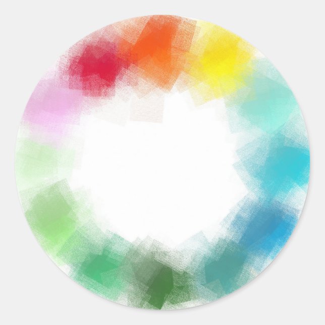 Pretty Modern Colourful Abstract Blank Template Classic Round Sticker (Front)