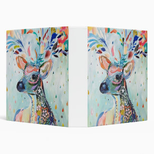 Pretty Modern Deer Art Flower Antlers Binder