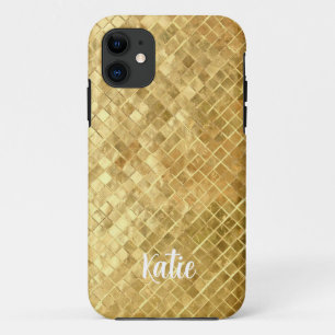 Pretty Modern Faux Gold Name Personalized iPhone 11 Case