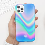 Pretty Modern Faux Iridescent w/ Name iPhone 11 Case<br><div class="desc">This fun phone case features a faux iridescent background with your name in modern calligraphy script. It's the perfect case for anyone who wants a trendy yet glamourous design that stands out. Add your name to customize this design. It also makes a wonderful birthday or holiday gift for a tween,...</div>