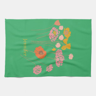 Pretty Modern Floral  Kitchen Towel