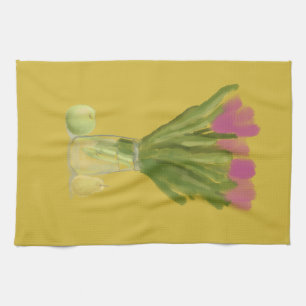 Pretty Modern Flowers & pear & apple Kitchen Towel