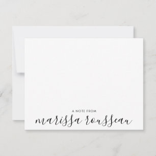 Pretty Modern Handwritten A Note From Script Name Card