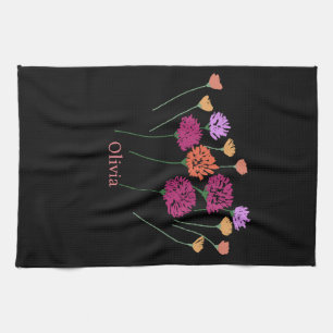 Pretty Modern Loose Flower  Kitchen Towel