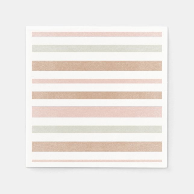 Pretty Modern Neutral Stripes Napkin (Front)