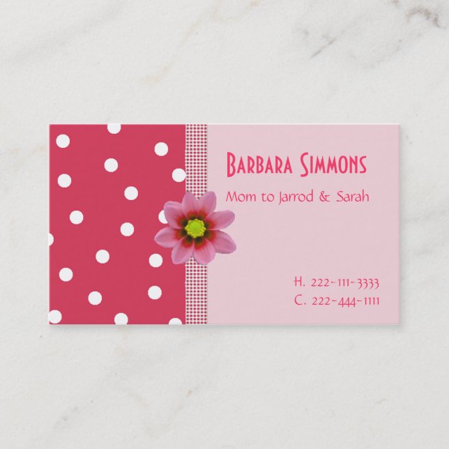 Pretty Mommy Calling Card (Front)