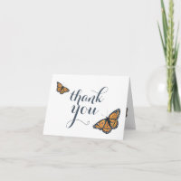Pretty Monarch Butterfly Art Thank You Note