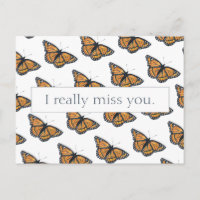 Pretty Monarch Butterfly Pattern Missing You