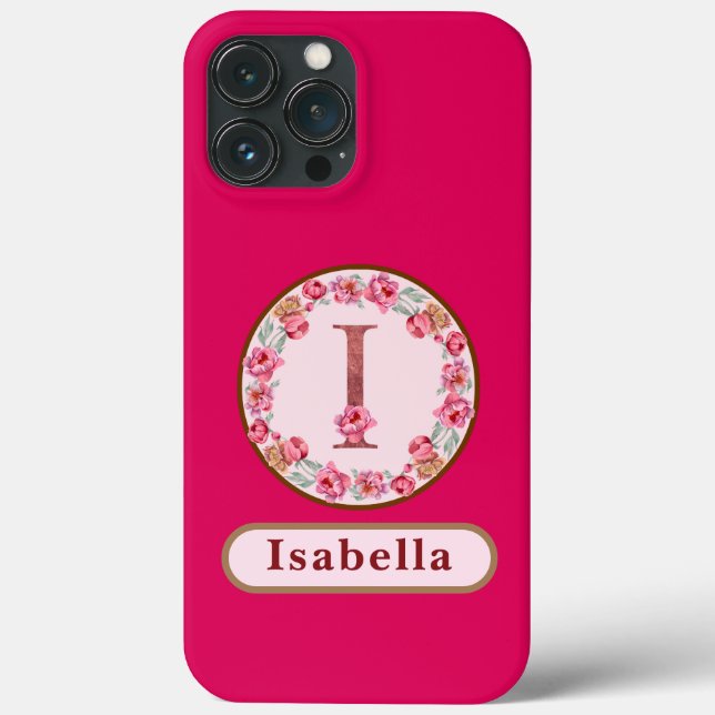 Pretty Monogram I Floral Case-Mate iPhone Case (Back)