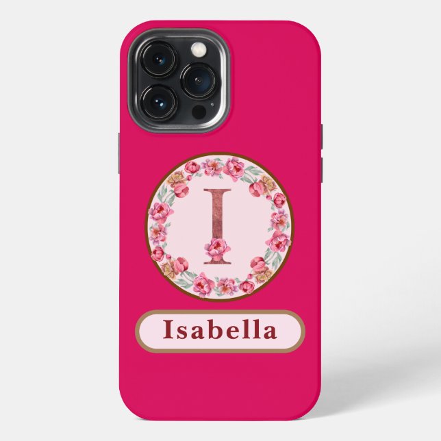 Pretty Monogram I Floral iPhone Case (Back)