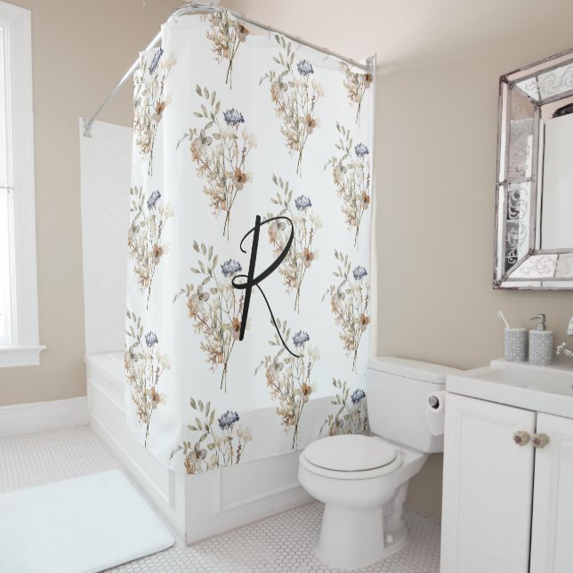 Pretty Monogram Watercolor Wildflowers (In Situ)