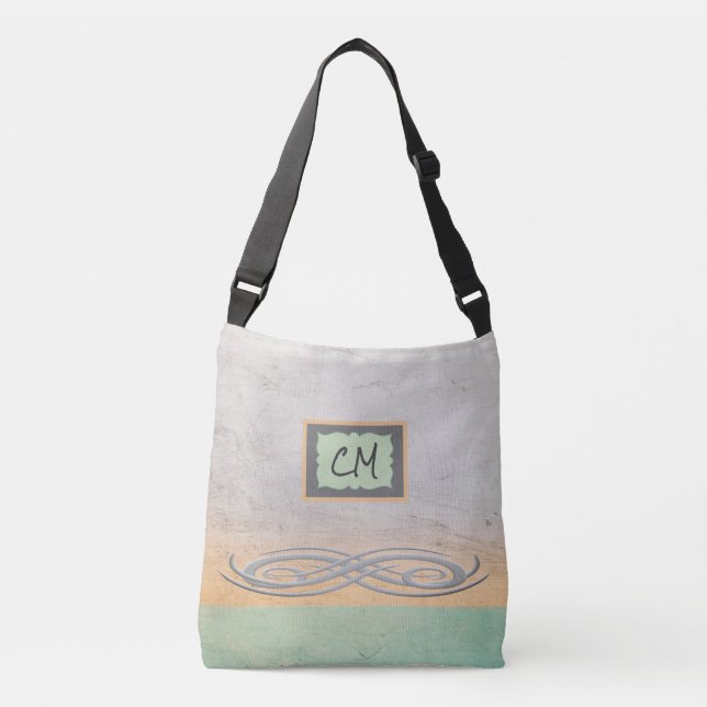 Pretty Monogrammed Pastel Tote Bag (Front)