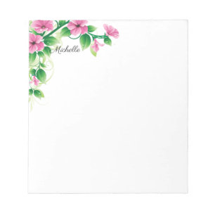 Pretty Morning Glory Flowers Notepad YOUR TEXT
