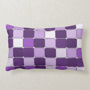 Pretty Mosaic Tile Pattern Purple Lilac Lavender Lumbar Pillow