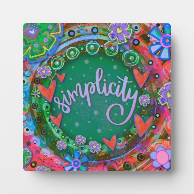 Pretty Motivational Cheerful Simplicity Floral Plaque (Front)