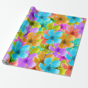 Pretty Multi Coloured Blossoms, Wrapping Paper