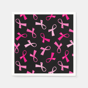 Pretty Multi Pink Breast Cancer Ribbon Pattern Napkin