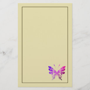 Pretty Multicolored Decorative Butterfly Stationery