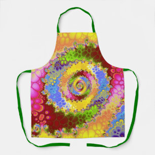 Pretty Multicolour Fractal Spiral Apron