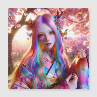 Pretty Mystical Ethereal Woman with Butterflies