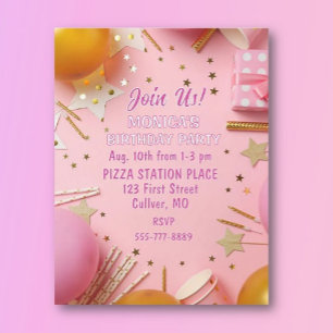 Pretty n Pink! Custom Birthday Party Invitation
