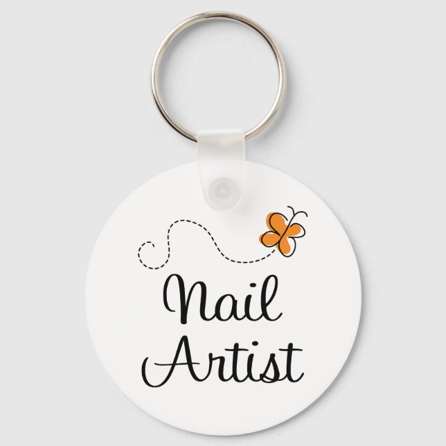 Pretty Nail Artist Gift Keychain (Front)