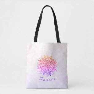 Pretty Namaste Mandala Tote Bag