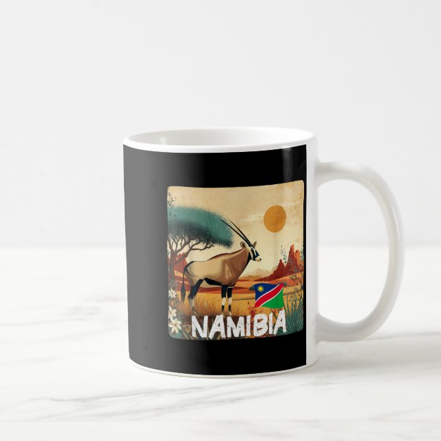 Pretty Namibia Flag with Gemsbok for Oryx Lovers Coffee Mug (Right)