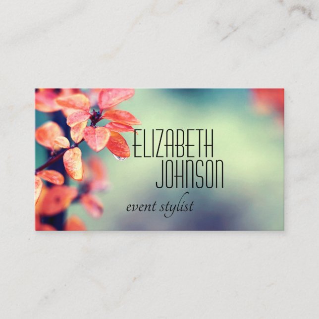 pretty nature custom business card template (Front)