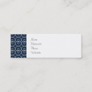 Pretty Navy Blue and Silver Pattern Design Gifts Mini Business Card