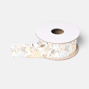 Pretty neutral abstract cream pink   grosgrain ribbon