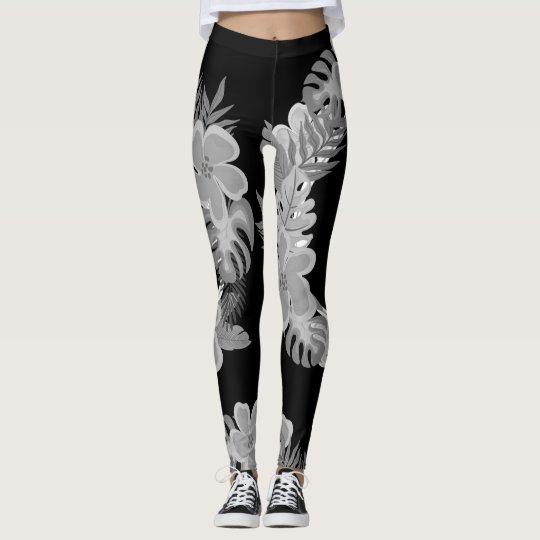 Pretty Neutral Black and Grey Floral Leggings