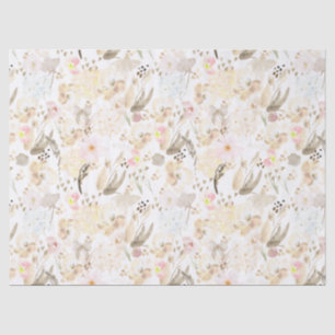 Pretty Neutral Cream Pink Floral Tissue Paper