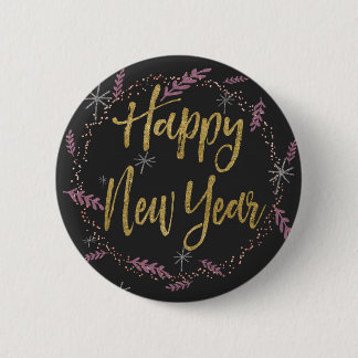 Pretty New Years 2 Inch Round Button