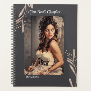 Pretty Next Chapter Quote Girly Grey Journal Planner