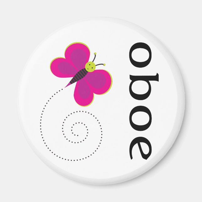 Pretty Oboe Gift Magnet (Front)